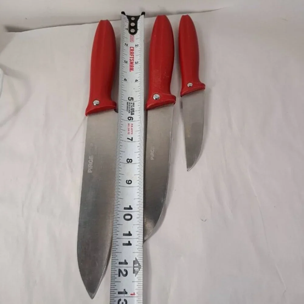 Pirge‎ Pure Line knife set 3 red made in Turkey Paring 48001 Carving Meat 48003